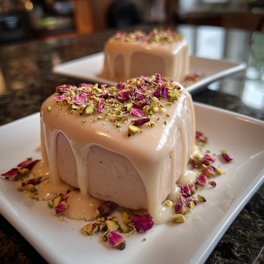 Mini Heart Cake with Rosewater Glaze