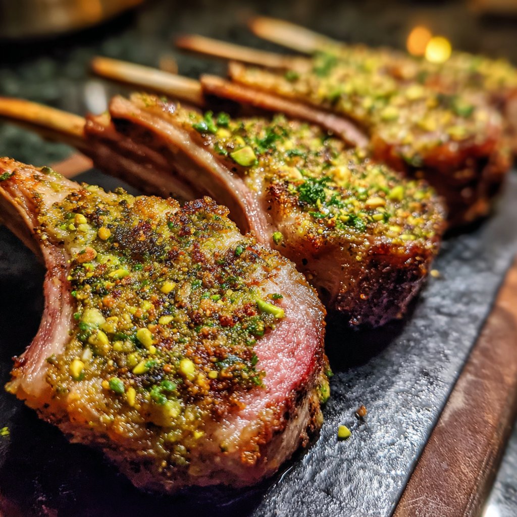 Lamb Rack with Mint Pistachio Crust