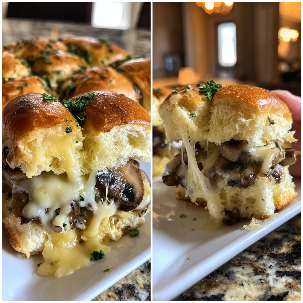 Easy Slider Mushroom Swiss Veggie Sliders