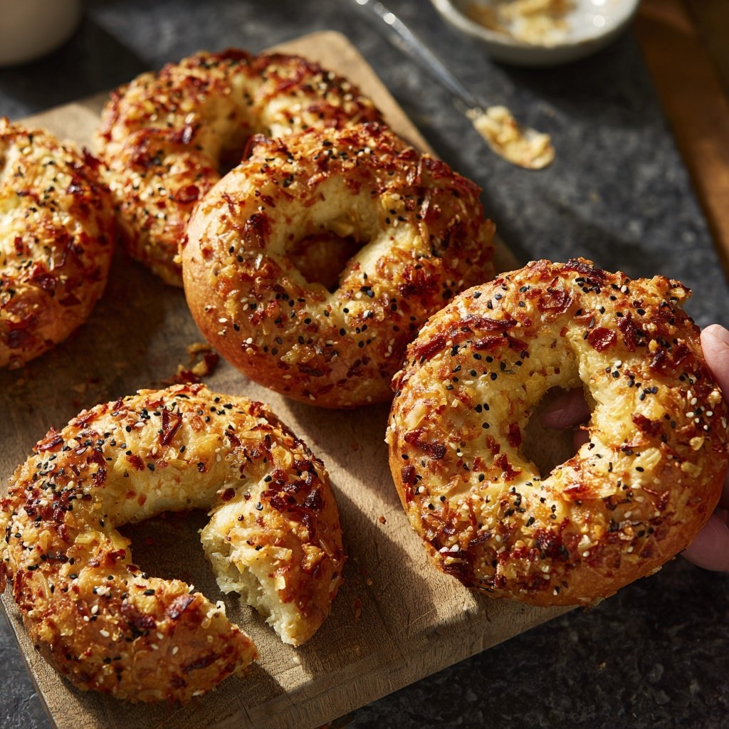 High Protein Onion Bagels