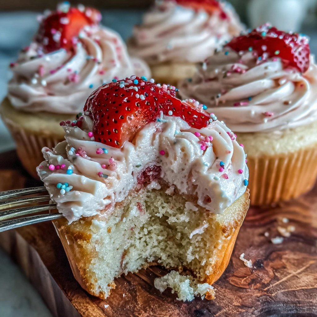 Spring Cupcakes With Strawberry Frosting