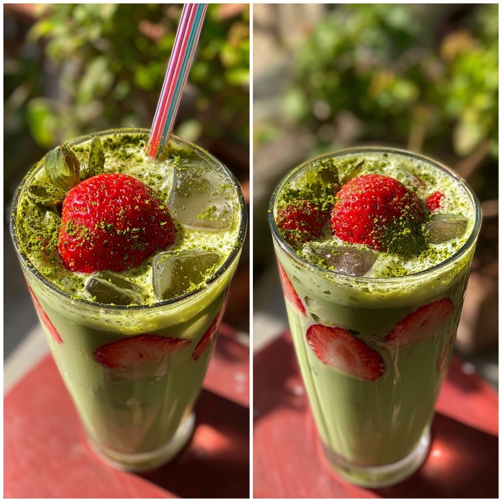 Strawberry Matcha Latte Iced Version