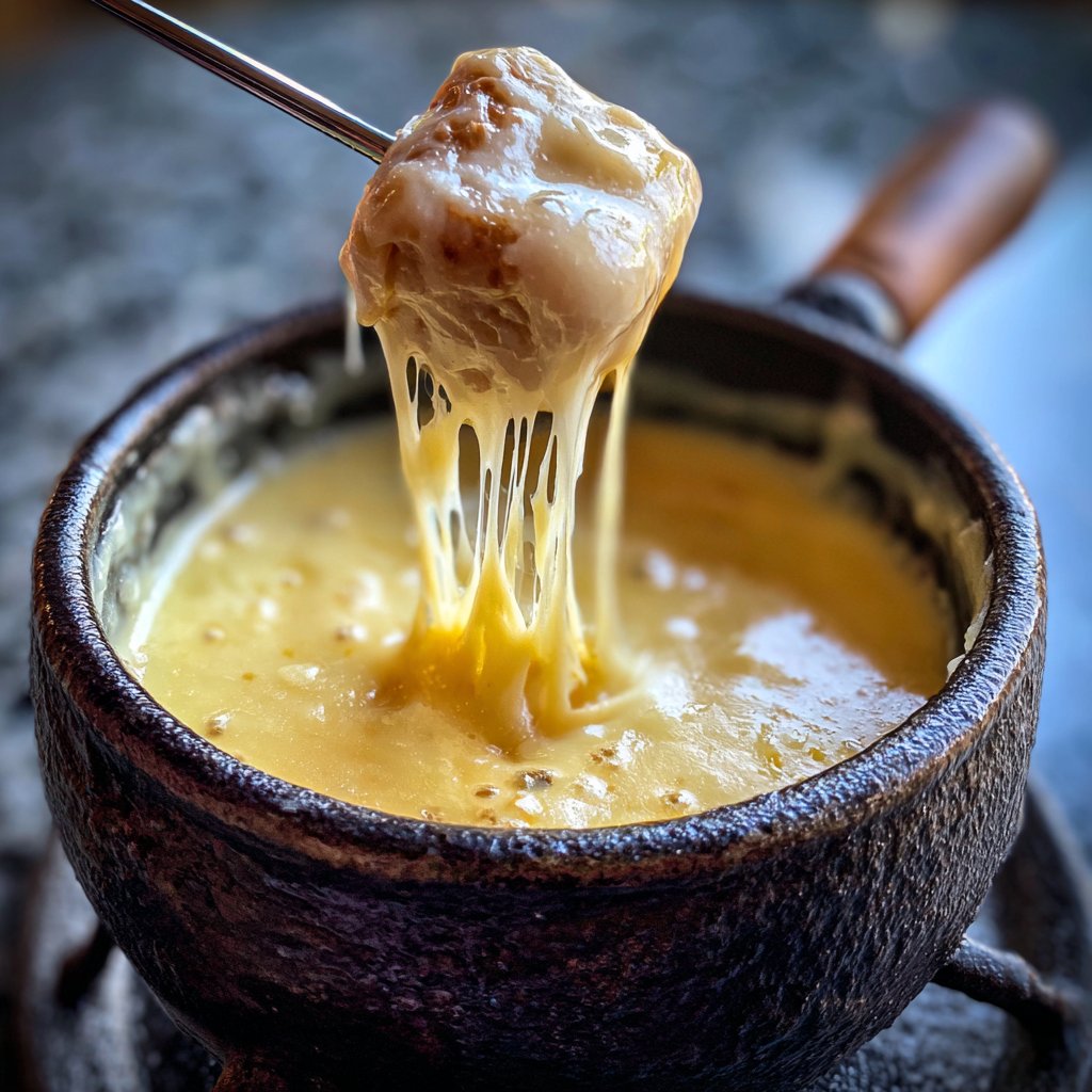 Fondue with Beer and Swiss Cheese