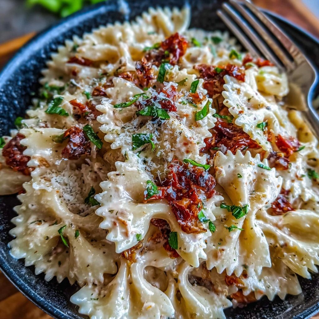 Bow Tie Pasta With Creamy Sun Dried Tomato Sauce