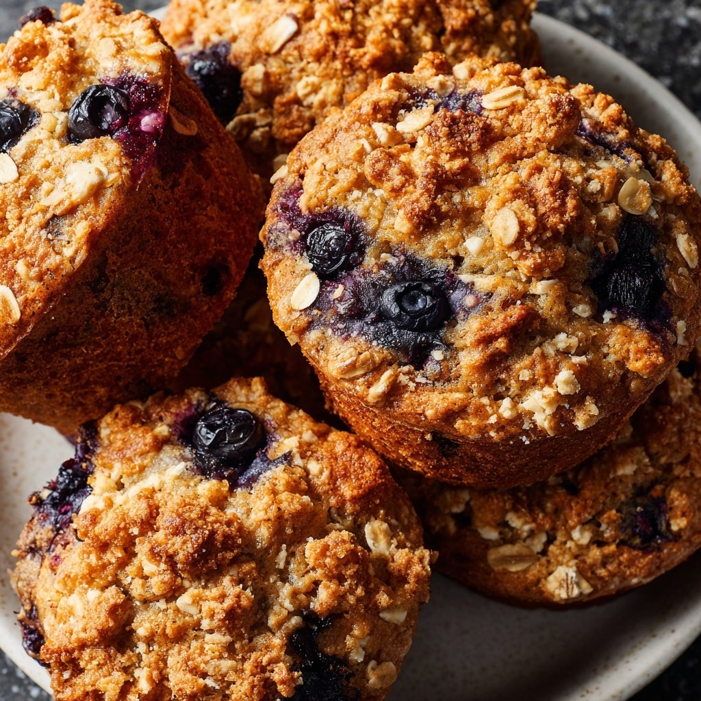Healthy Blueberry Oat Muffins